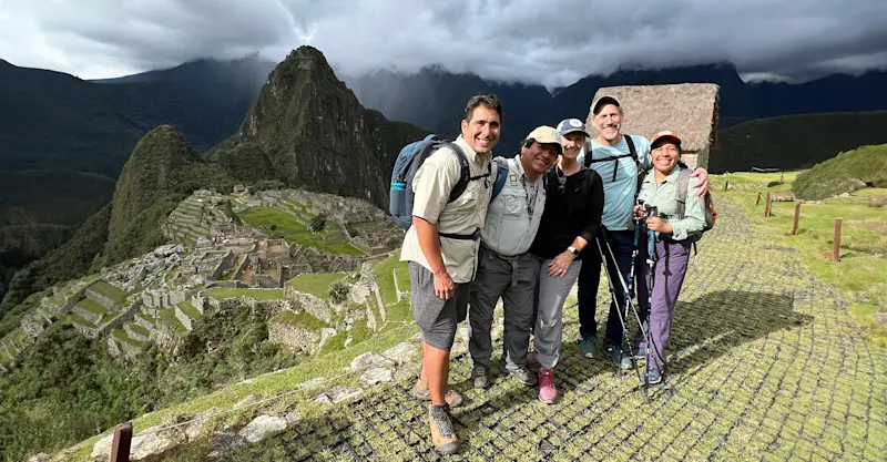 Exploring Machu Picchu in Peru. 