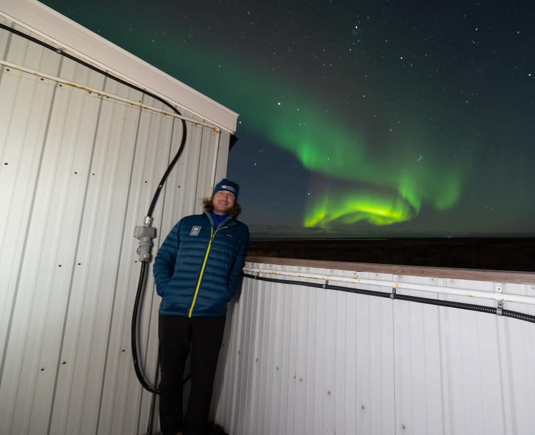 Under a dance of light and color, Churchill.