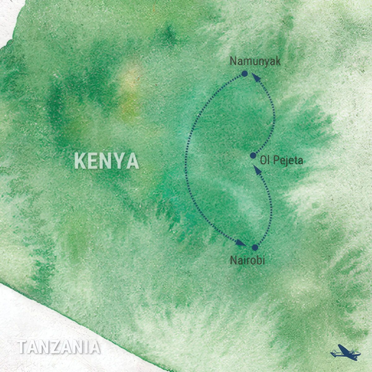 Trip map for Tracking Black Rhinos in Kenya