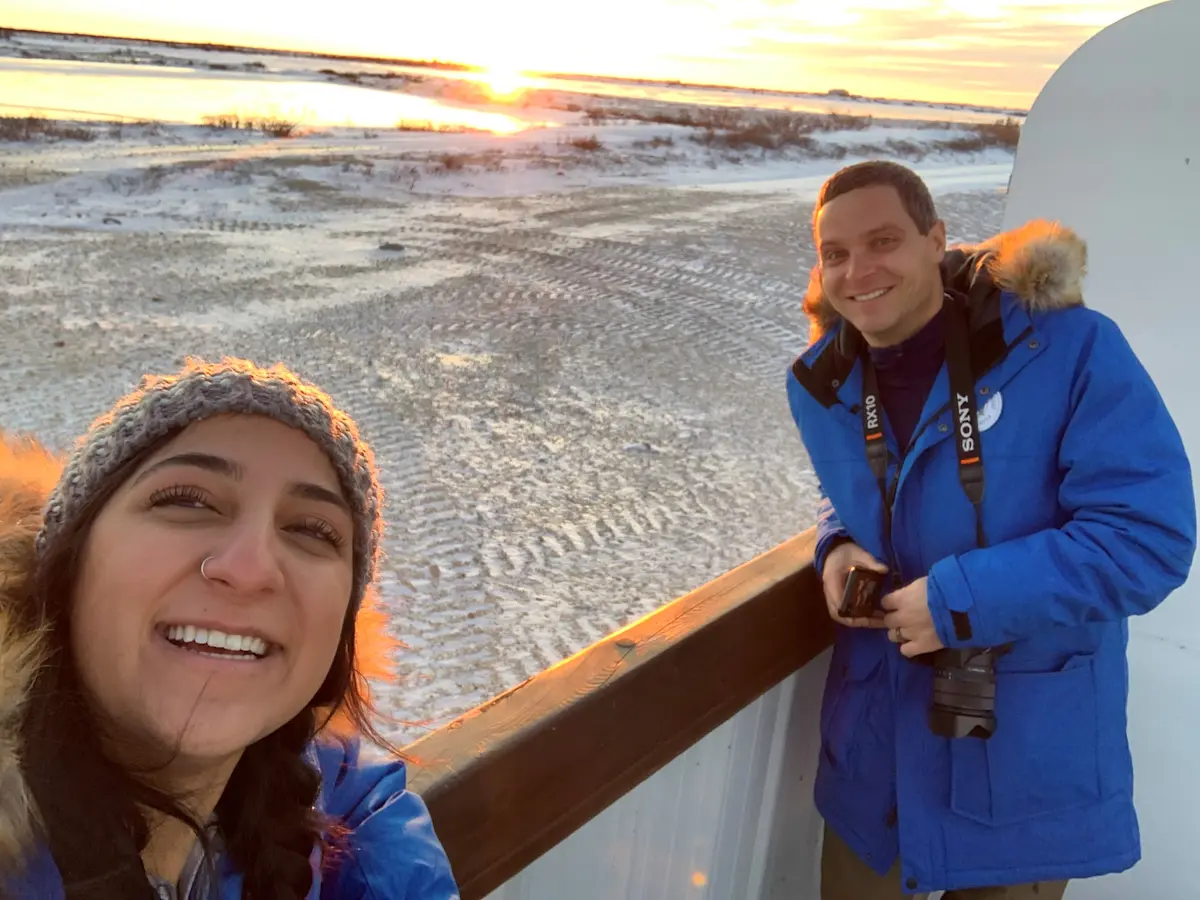 Tundra sunset aboard a Polar Rover near Churchill, Manitoba.