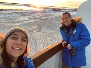 Tundra sunset aboard a Polar Rover near Churchill, Manitoba.
