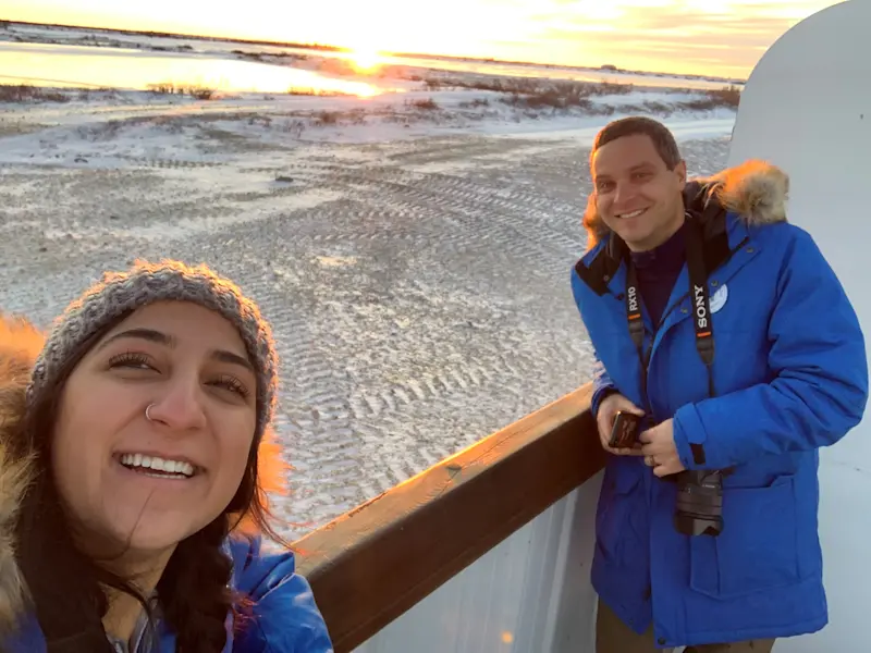 Tundra sunset aboard a Polar Rover near Churchill, Manitoba.