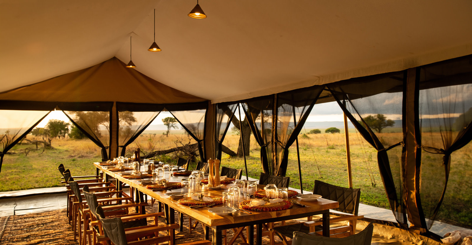 Dining tent at Nat Hab's Migration Camp—Serengeti North