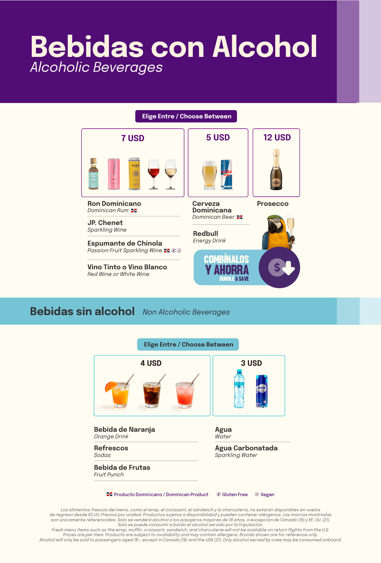 Menú Alcoholic Beverages