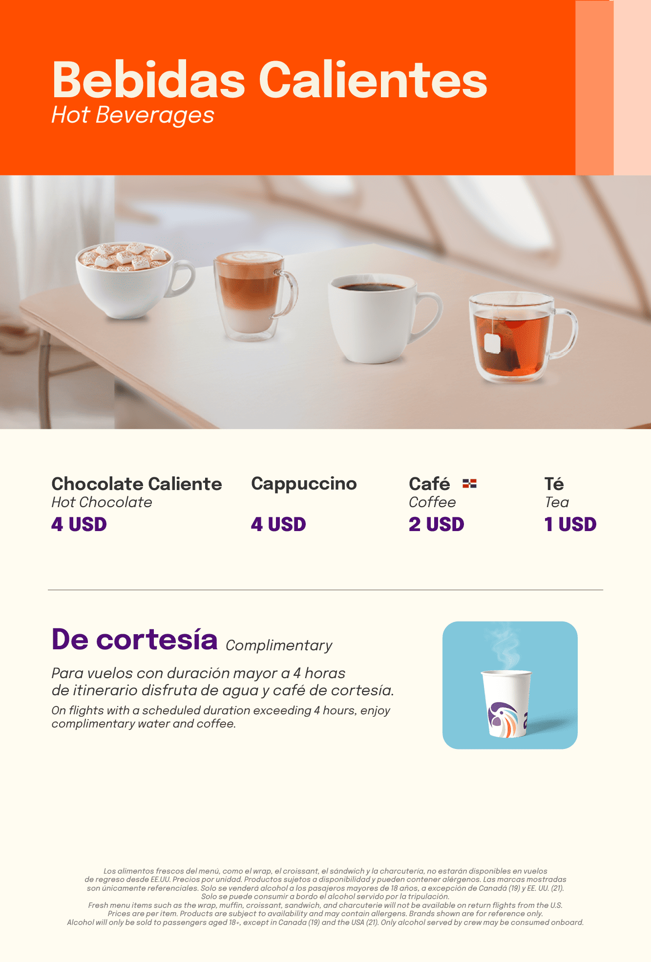 Menú Hot Beverages
