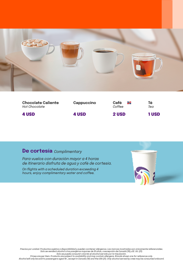 Menú Hot Beverages