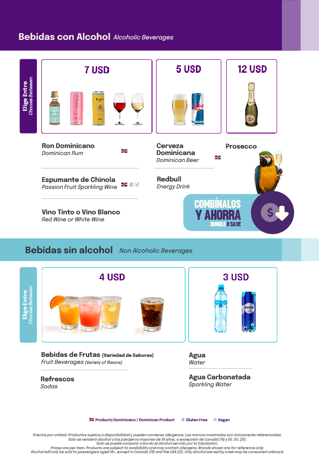 Menú Alcoholic Beverages