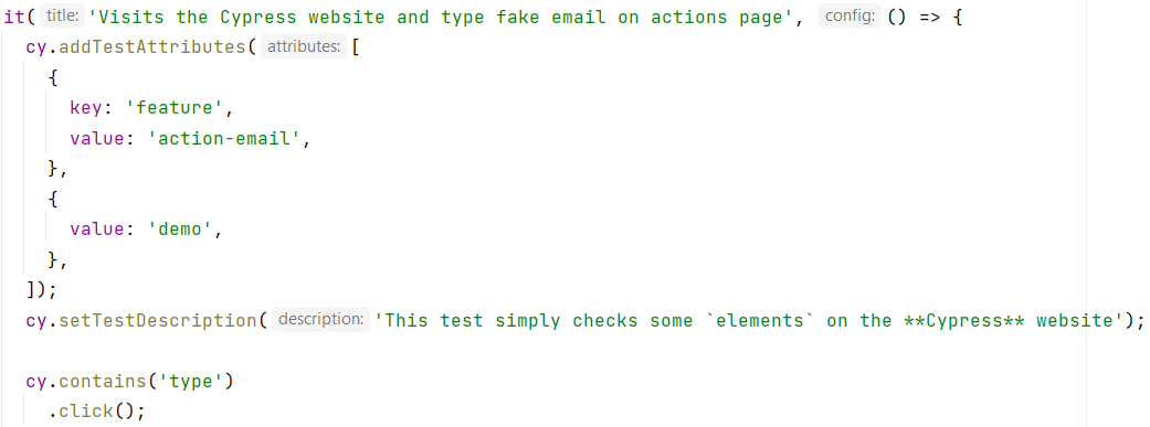 Provide attributes and a description