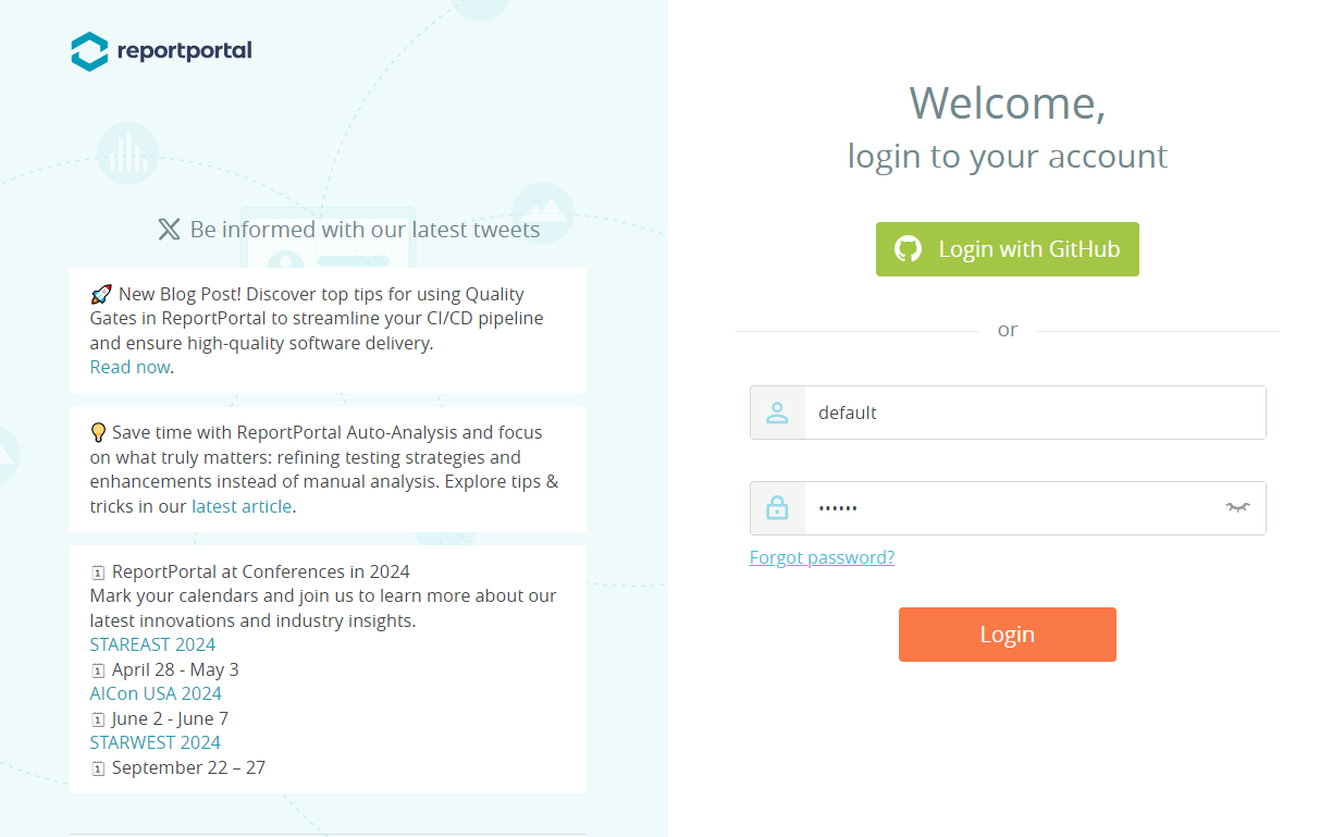 Demonstration instance of our test reporting tool