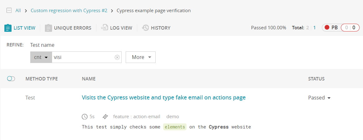 Drill down into it to see the results