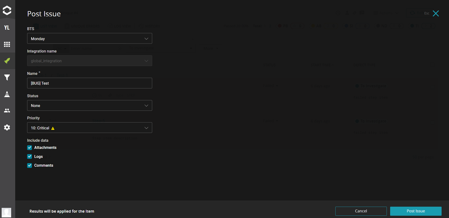 Prepopulated fields for posting issues
