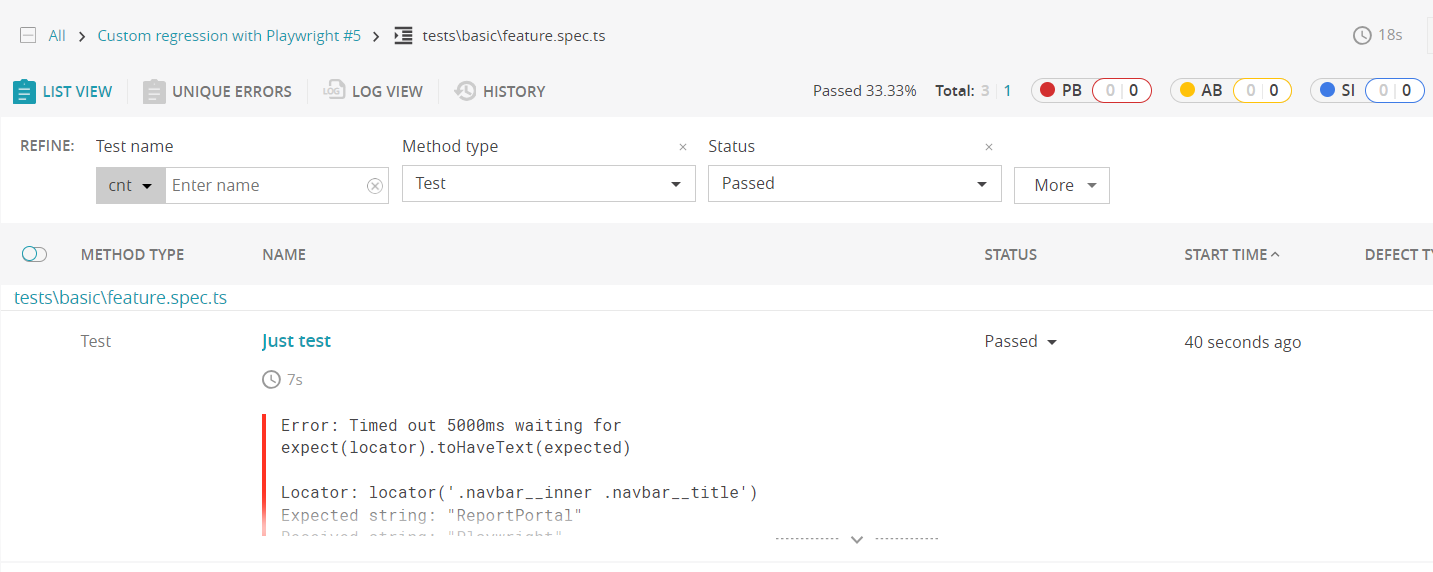 Test that actually failed marked as ‘passed’ in the system