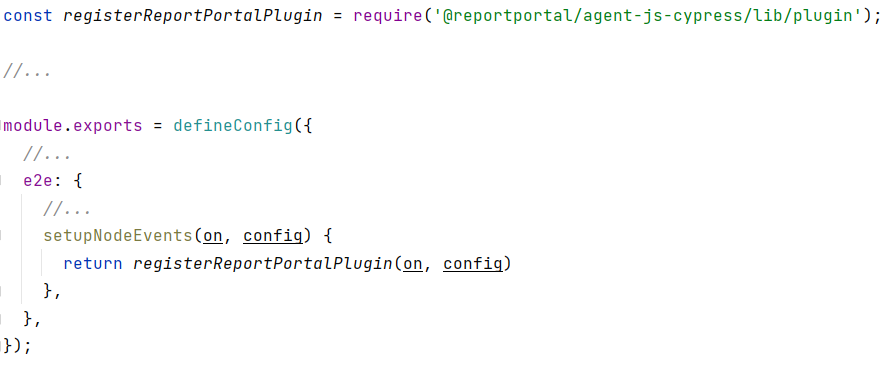 Register ReportPortal plugin inside the configuration file