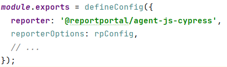 Instructing Cypress to use the agent as a reporter
