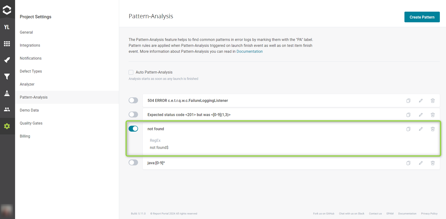 Regular expression in our test results reporting service