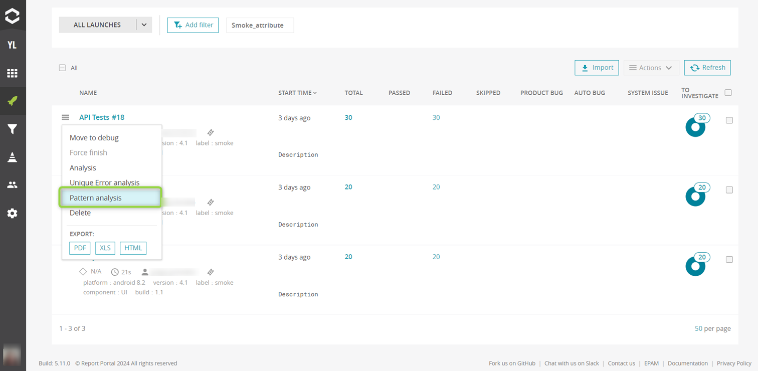 Run Pattern Analysis manually