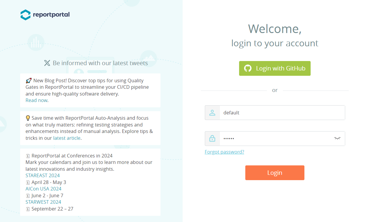 Demonstration instance of our test reporting tool