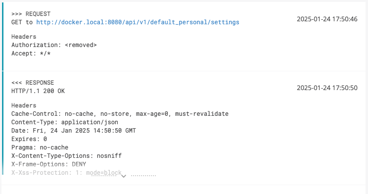 Hidden "Authorization" header in the logs