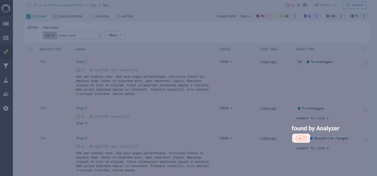 Items found by Auto-Analysis