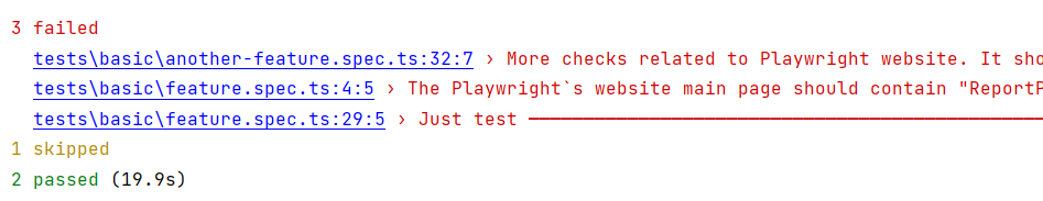  The embedded reporter of Playwright