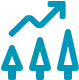 icon of 3 trees and an arrow pointing up