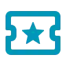 icon of a ticket with a star
