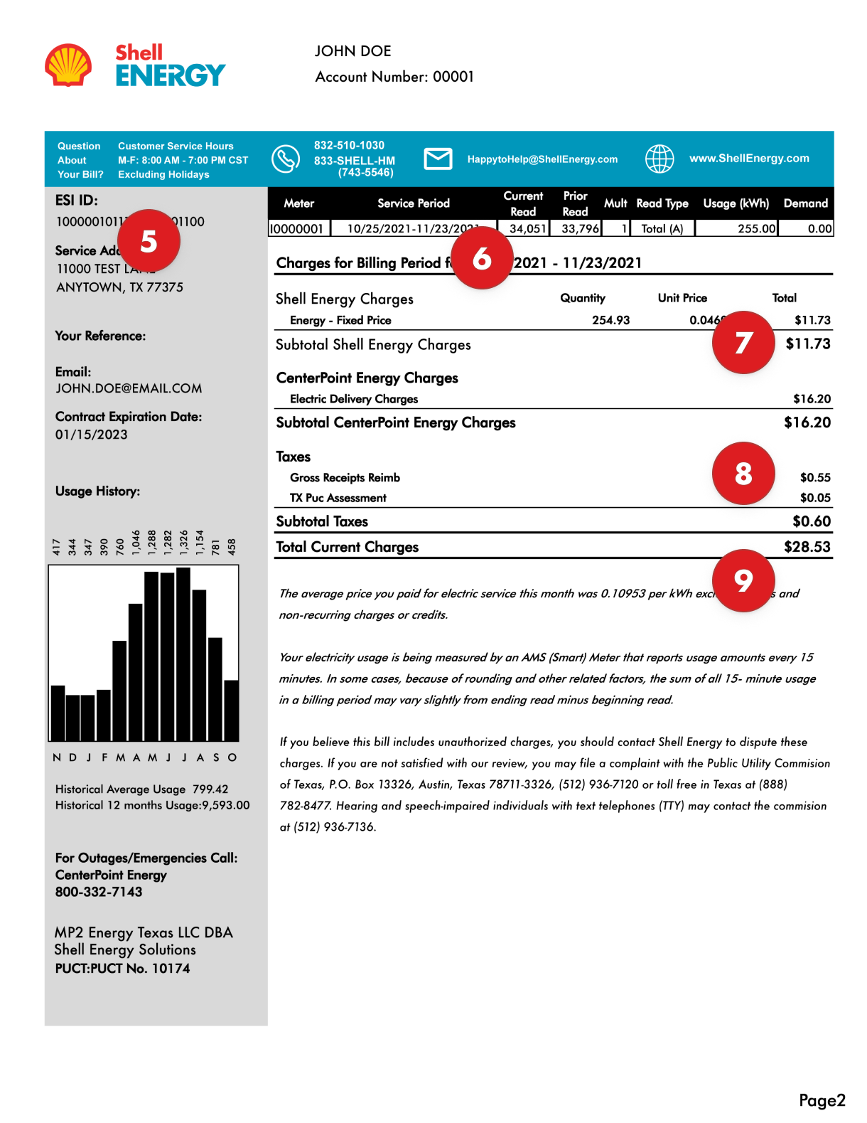 How to read your residential Texas electricity bill? Shell Energy