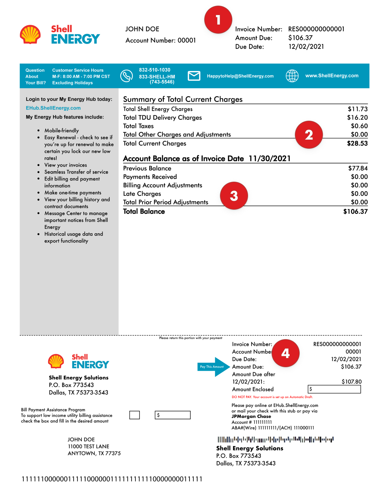 How to read your bill Page 1