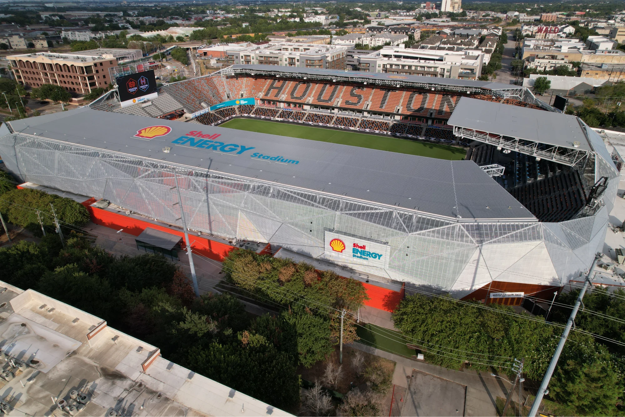 Shell Energy stadium from the sky