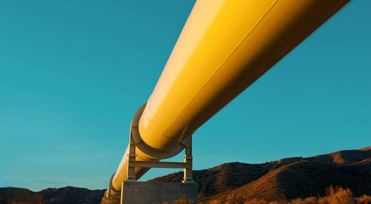 A gas pipeline passing through the plains