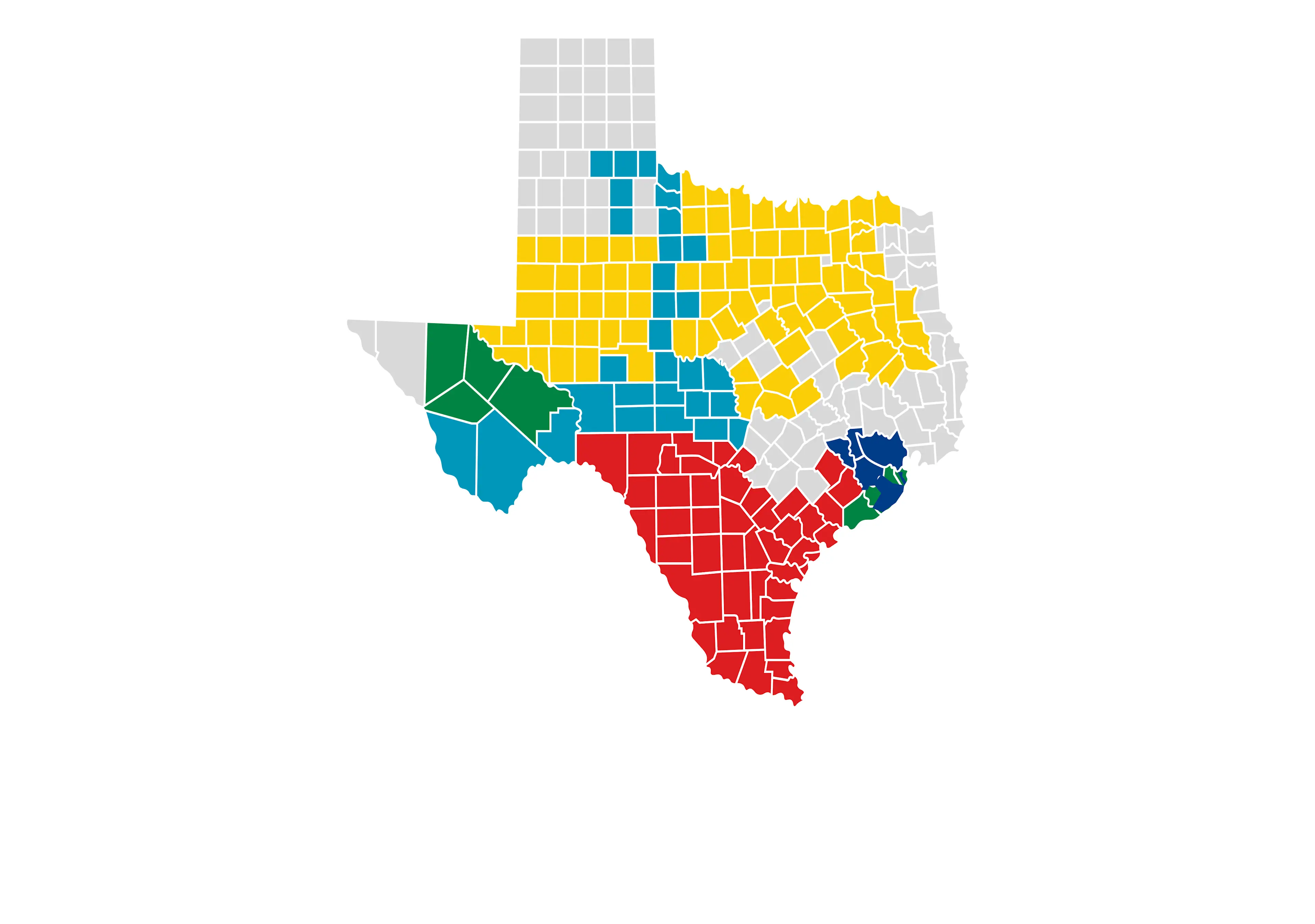 map of texas with services offered by Shell Energy