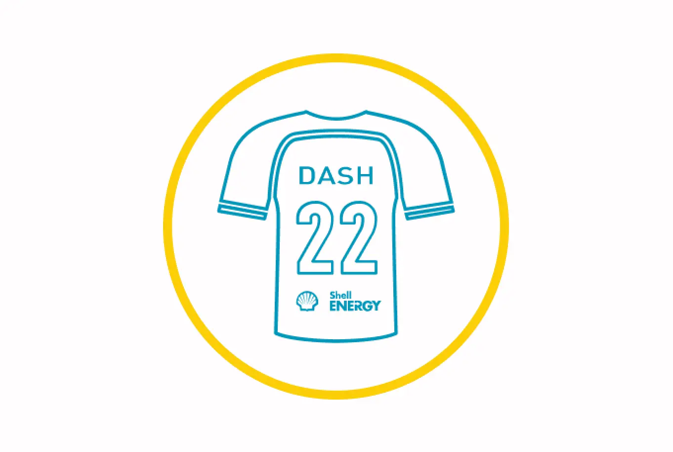 Icon of the Dynamo Dash soccer jersey with a number 22