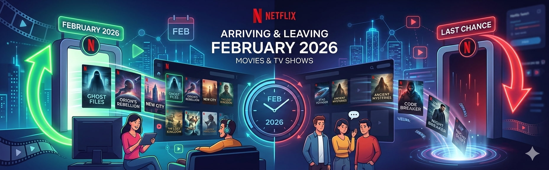 New and removed content on Netflix February 2026