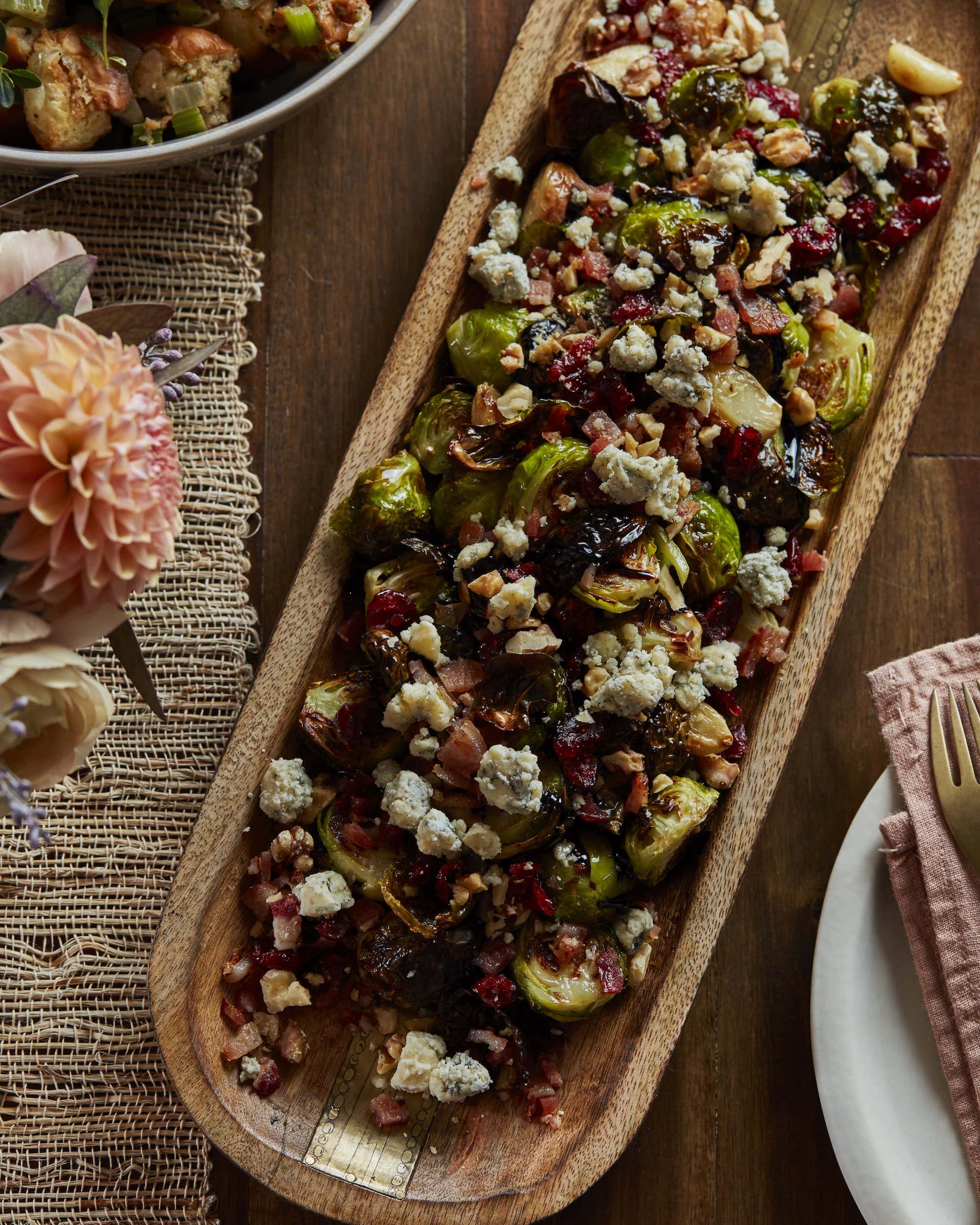 Cravings Balsamic Glazed Brussels Sprouts with Bacon, Cranberries