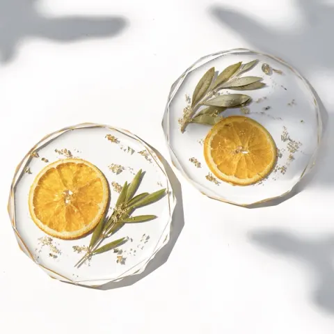 PEACHIE STUDIOS’ DRIED CITRUS COASTERS, SET OF 2
