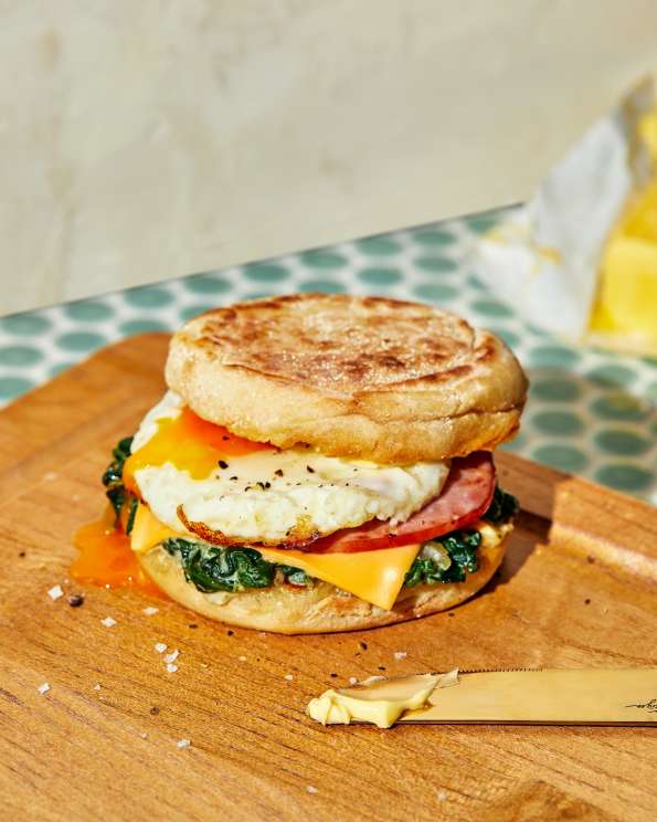 Cravings | Creamed Spinach Breakfast Sandwiches