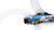 A blue and yellow Trimble-branded race car with the number 60 painted on the driver's side.