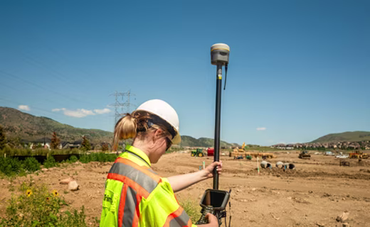 TSC510 en un jalón con receptor R12i GNSS