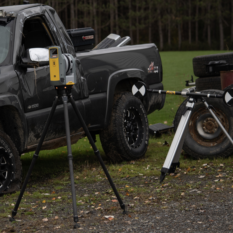 Trimble X7 3D Scanner set up for collision analysis