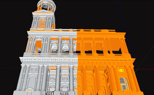 3D-Punktwolke einer Kirche
