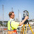 Surveryor with S7 total station at a construction site