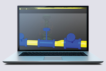 Ordinateur portable montrant le logiciel Trimble Realworks à l'écran. 