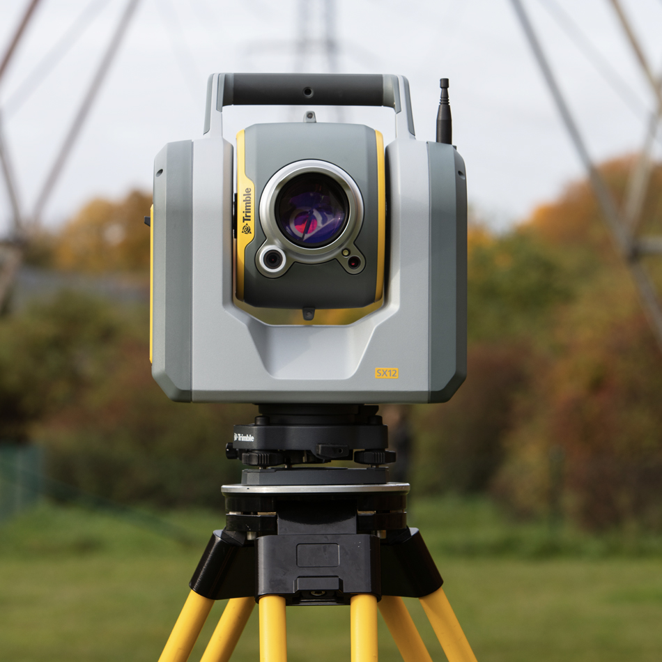 Trimble SX12 total station and scanner mounted on a tripod