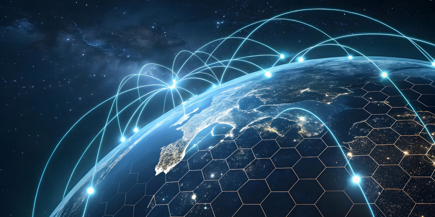Earth from space showing connectivity around the globe