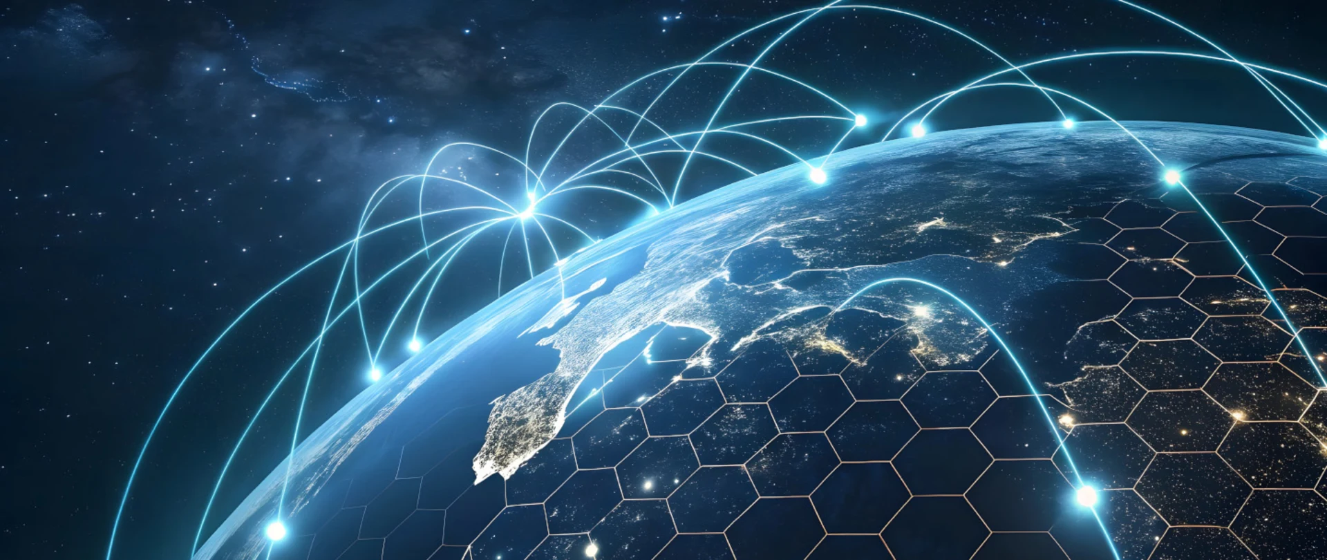 Earth from space showing connectivity around the globe