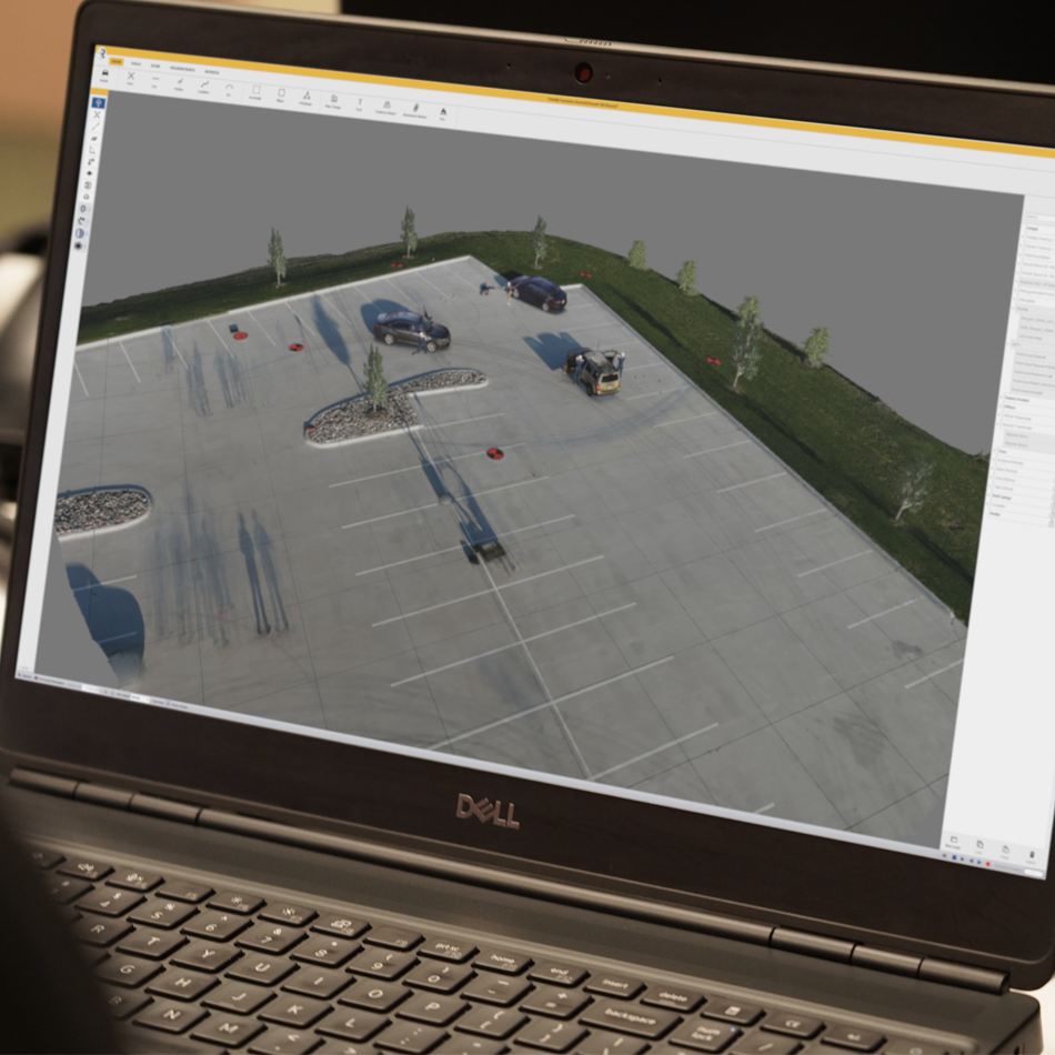 Trimble Forensics Reveal software being used for traffic collision reconstruction