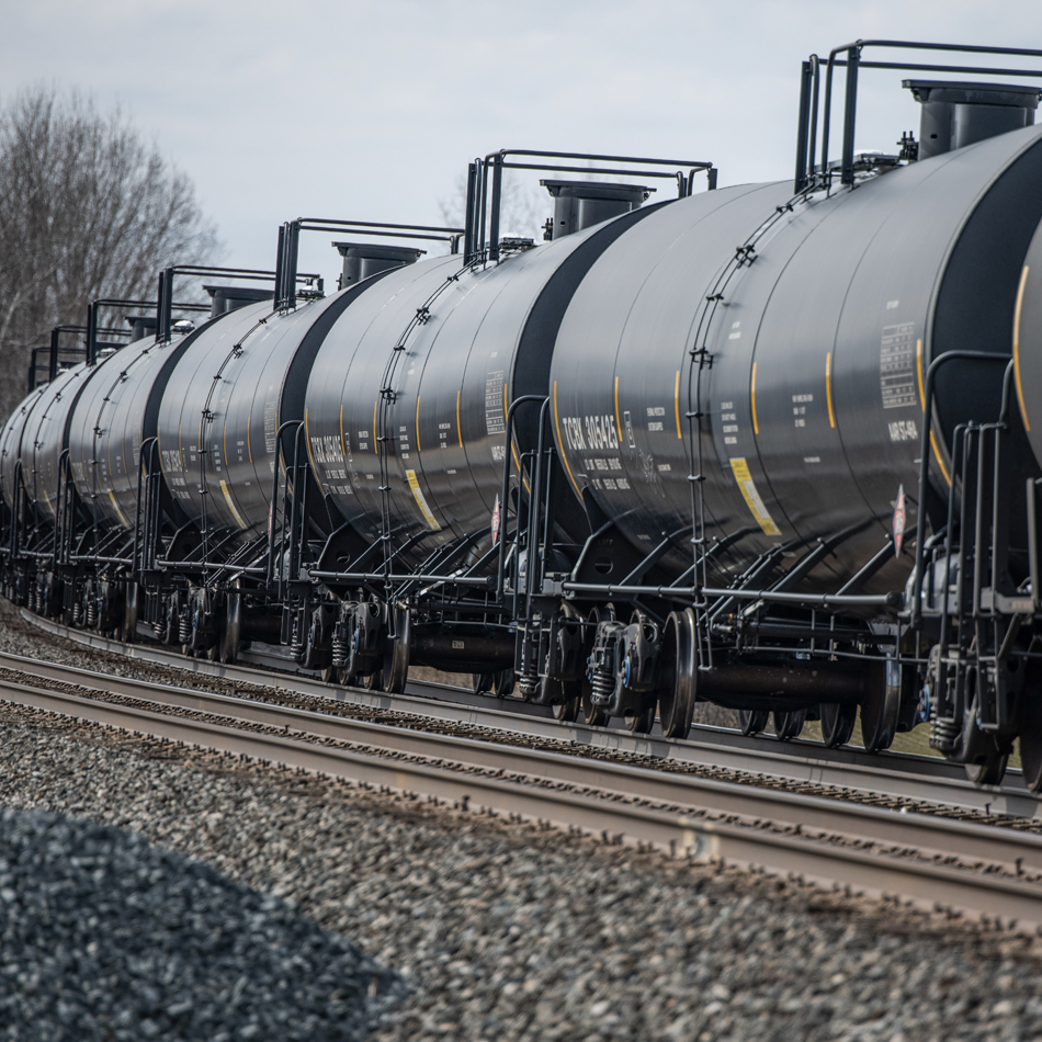 A train carrying cars filled with oil