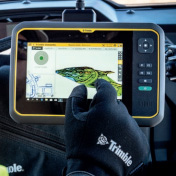 Trimble tablet in a cab with siteworks software