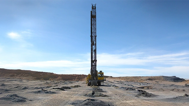 A drilling rig using Trimble Groundworks machine control technology for positioning
