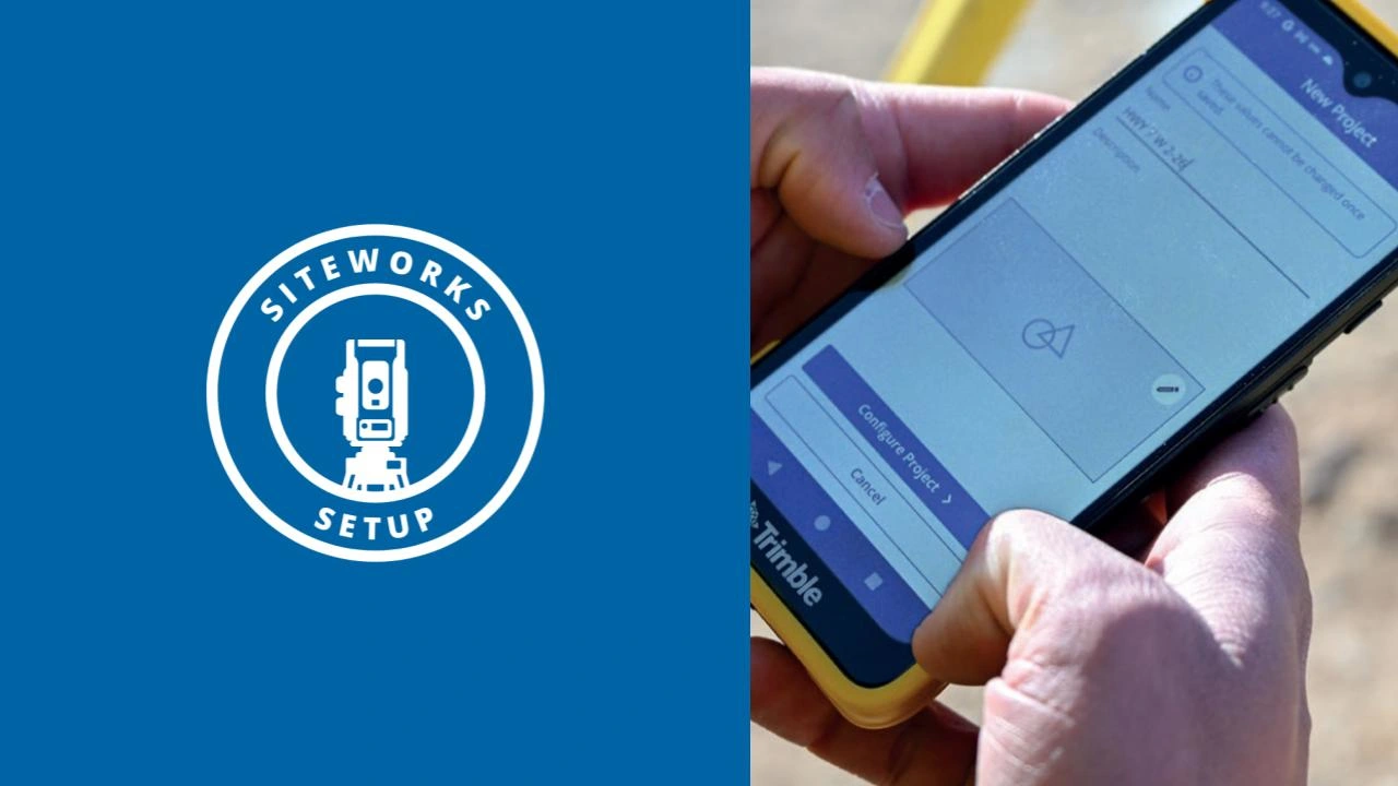 Siteworks setup app logo with a person using the app on a mobile device